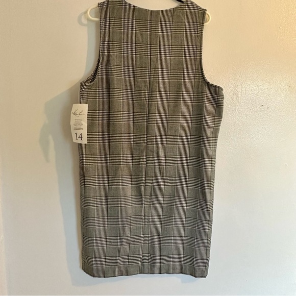 Vintage Kathy Lee Houndstooth 90’s V Neck Sheath Tunic Dress Working Girl Sz 14 - Picture 8 of 9